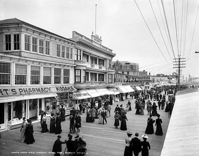 Though Atlantic City was touted as a family resort in its early days, much of its popularity even then stemmed from illegal entertainments such as gambling and prostitution. (GRANGER, NYC — ALL RIGHTS RESERVED)