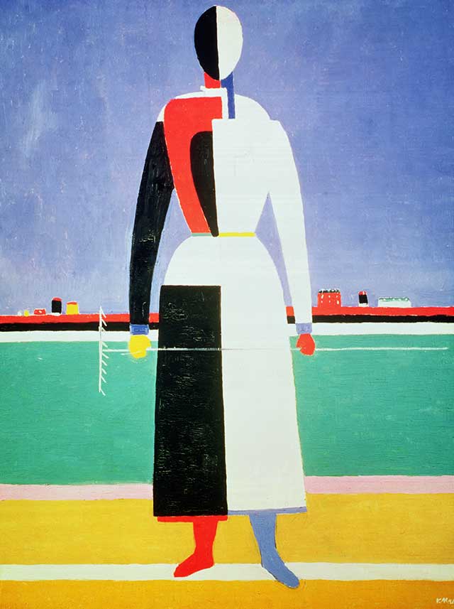 Kazimir Malevich, "Woman with a Rake", 1928–32 (TRETYAKOV GALLERY, MOSCOW, RUSSIA / BRIDGEMAN IMAGES)