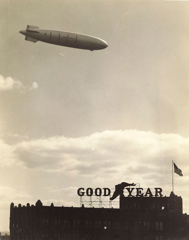 Led by industrial giant Goodyear and others, Akron became a global center for rubber manufacturing. (©ROYAL AERONAUTICAL SOCIETY/MARY EVANS/THE IMAGE WORKS)