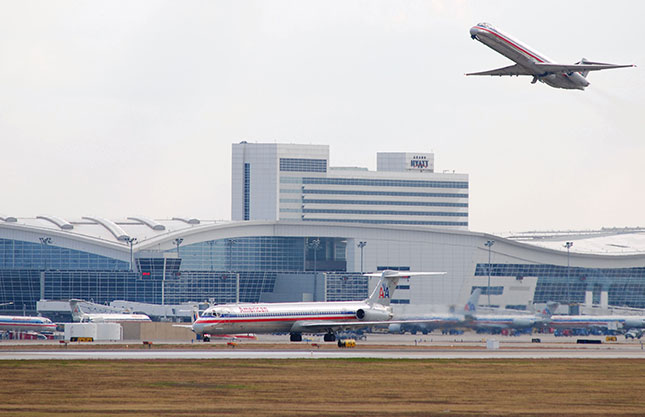 Rather than building on natural advantages, the Dallas–Fort Worth metroplex owes its tremendous growth to transportation infrastructure—such as DFW International Airport. (HUM IMAGES/ALAMY STOCK PHOTO)