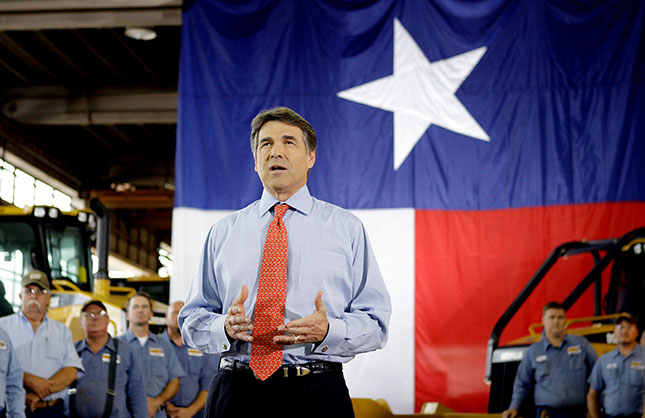 Former governor Rick Perry sparked controversy back in 2013, when he tried to lure businesses to Texas in ads that ran in Democratic states. (ERIC GAY/AP PHOTO)