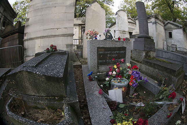 The Doors vocalist’s grave in Paris’s famous Père-Lachaise cemetery, where many prominent literary figures are buried  (JOEL SAGET/AFP via Getty Images)