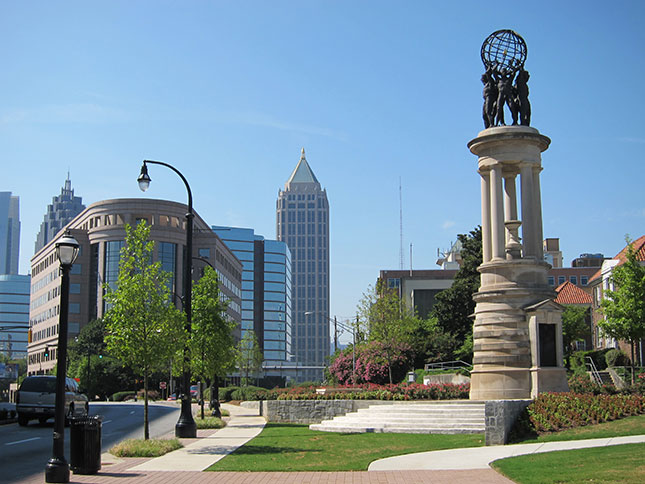 Cook’s civic initiatives include the World Athletes’ Monument (1996). (Courtesy of the National Monuments Foundation)