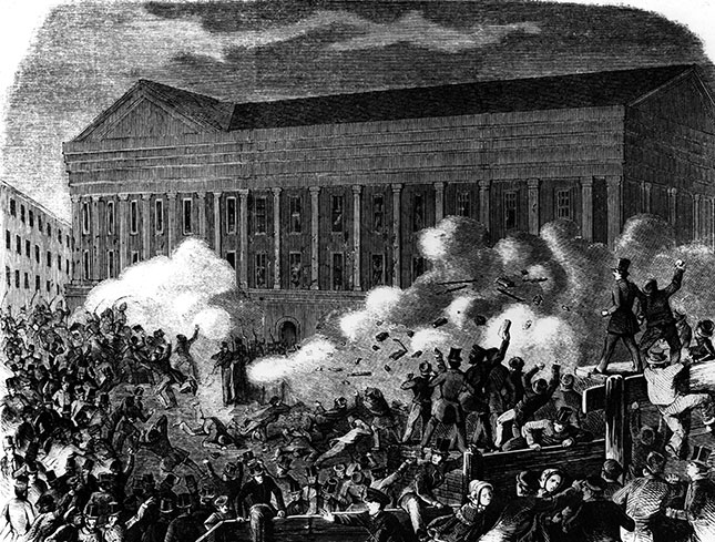 A rivalry between actors sparked the Astor Place Riot of 1849. (INTERFOTO/ALAMY STOCK PHOTO)