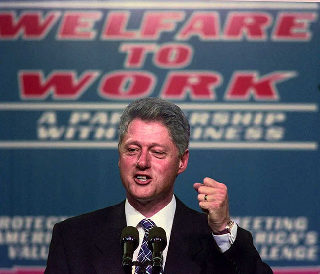 By the mid-1990s, Murray’s arguments in "Losing Ground" (1984) had influenced welfare-reform efforts, culminating in legislation that President Bill Clinton signed. (PAUL J. RICHARDS/AFP/GETTY IMAGES)