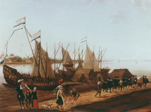 The early American settlers, including these Pilgrims taking ship in Delfshaven, Holland, in 1620, cherished liberty because they had experienced religious oppression in the Old World, and they made their own personal social revolutions by escaping to the New. (EILEEN TWEEDY/THE ART ARCHIVE AT ART RESOURCE, NY)