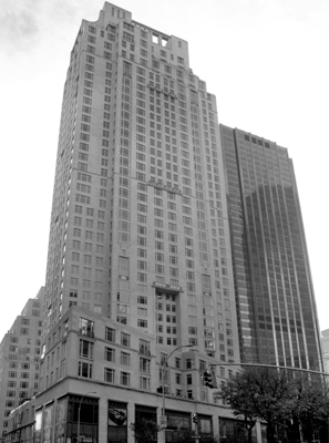 The glowing limestone 15 Central Park West next to the acrid brown Trump International Hotel.