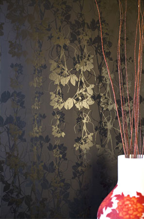 Jill Malek designs everything from this Sleeping Briar Rose wallpaper to yoga mats.