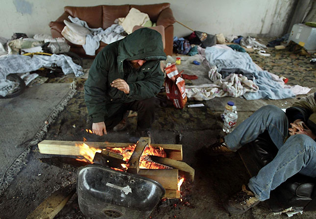 Officials in cities like Portland (shown here) and Seattle have grown tolerant of proliferating homeless encampments that spread disorder and endanger public health. (ZUMA PRESS, INC./ALAMY STOCK PHOTO)