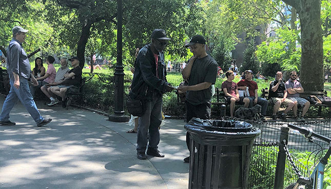 Drug Transaction in Washington Square Park (Photo: Courtesy of the Author)