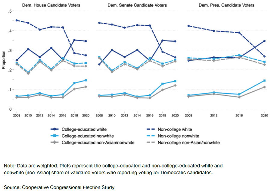 Racial and educational composition of validated Democratic voters