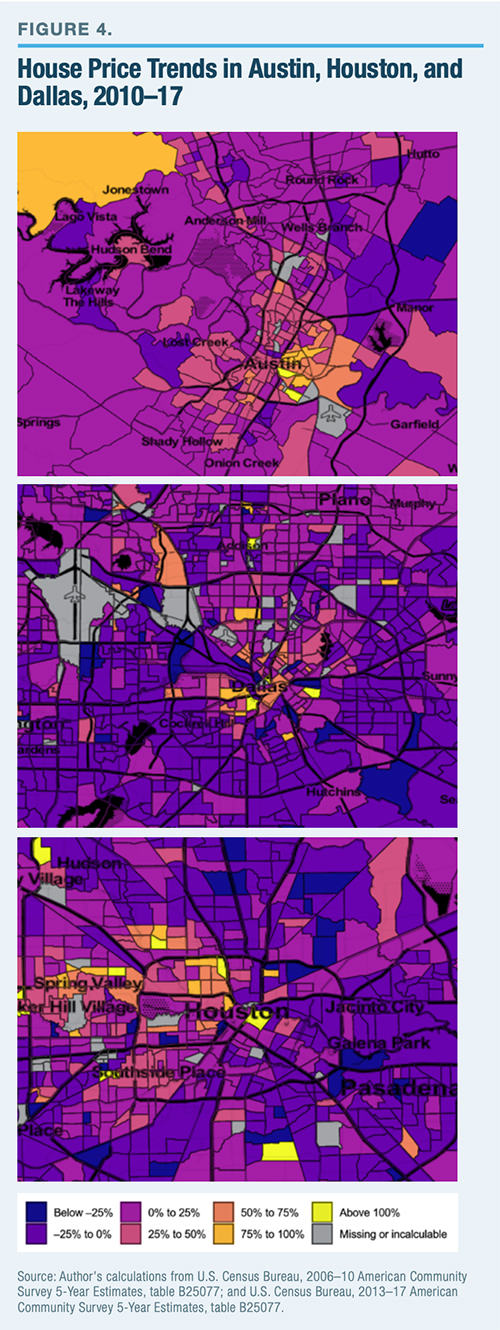 House Price Trends in Austin, Houston, and Dallas, 2010–17